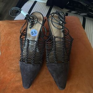 Sam Edelman Suede Pumps with Ankle TIes!